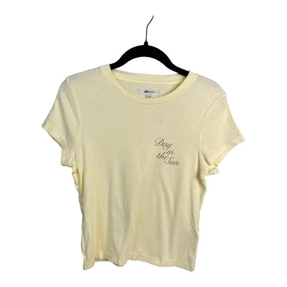 Madewell "A Day in the Sun" Graphic Tee in Pale Pineapple Yellow Size S NWT - Picture 4 of 12
